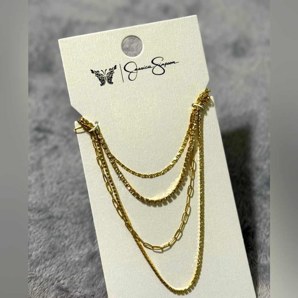 Jessica Simpson Triple Gold Chain Necklace